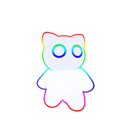 2D Cute Neon Rainbow Mini Cat