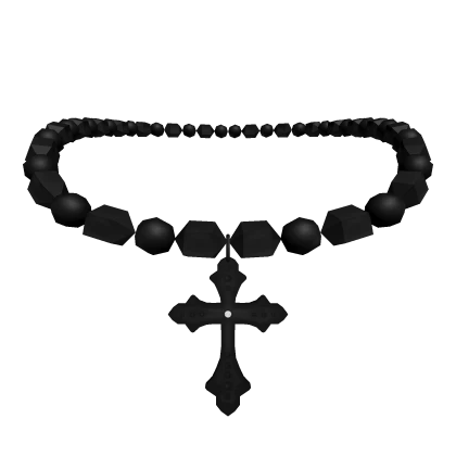 black gothic beaded cross necklace