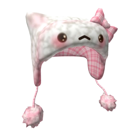 Pink Plaid Kitty Ushanka