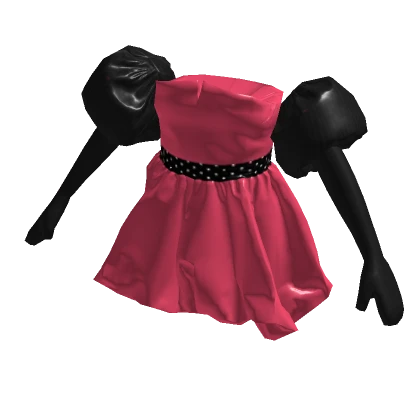 Party Pink Puff Dress with black gloves