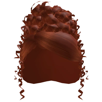Red Curly High Bun
