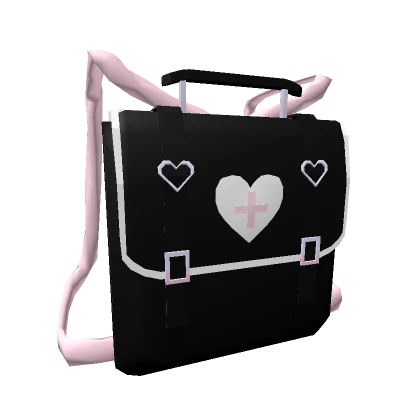 ୨୧ Kawaii Angel Nurse Pink Black backpack 1.0 