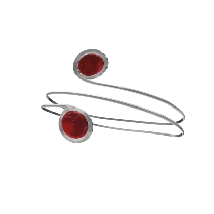 Shimmer Silver Arm Circlet Red Jewel