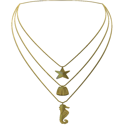 Shimmer Ocean Animals Gold Necklace