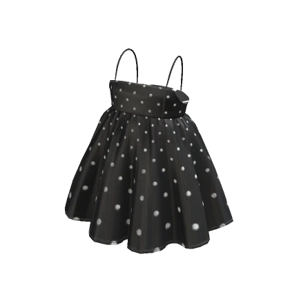 Lovely Babydoll Dress - Black w/ White Polka Dots