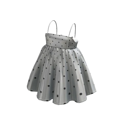 Lovely Babydoll Dress - White w/ Black Polka Dots