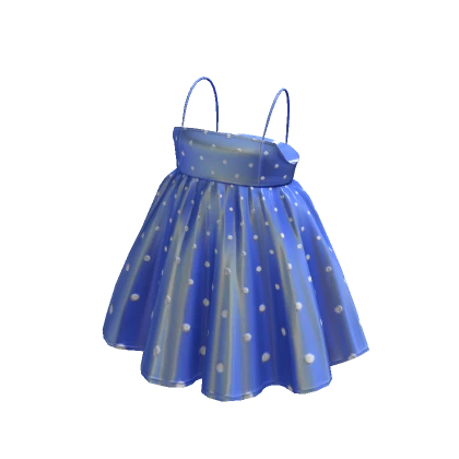 Lovely Babydoll Dress - Baby Blue Polka Dots 