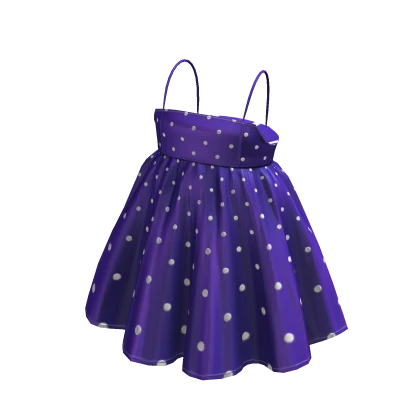 Lovely Babydoll Dress - Dark Purple Polka Dots