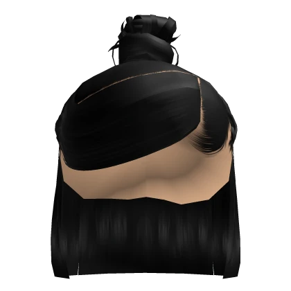 Half Up Down w/ Top Knot Bun In Black