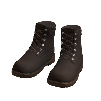 Boots Brown Winter Work Heel Military Leather Y2K