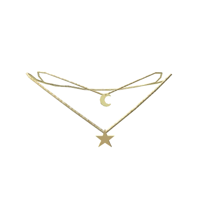 Gold Moon and Star Necklace 1.0