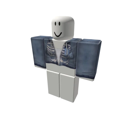 ━☆♰《Y2K Grunge Streetwear Emo Blue Skeleton v3》♰☆━