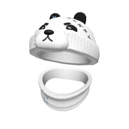 🍀Panda Beanie with Knit Neck Warmer