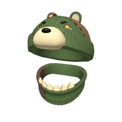 🍀Zombie Bear Beanie with Knit Neck Warmer