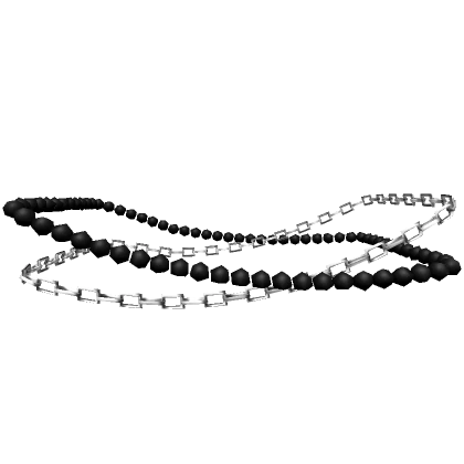 Double Pearl Waist Chain 3.0 (Silver & Black)