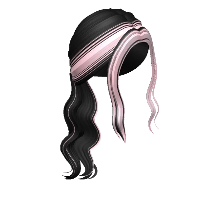 Two-Tone Low Wavy Ponytail (Black & Pink)