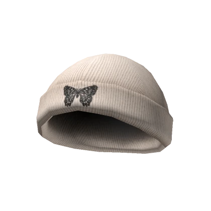 Beige Y2K Butterfly Beanie