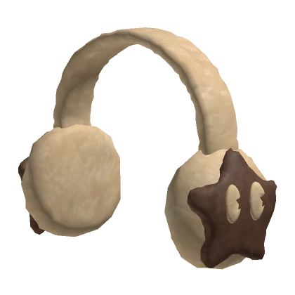 CUTE BEIGE / BROWN STAR EARMUFFS