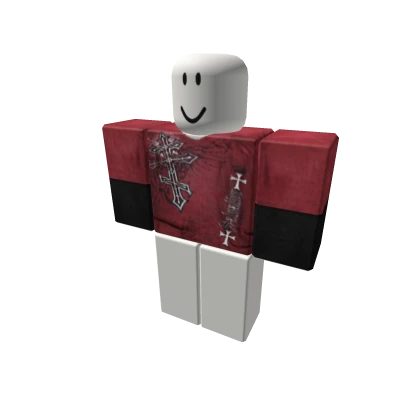 red emo layered sleeve affliction shirt