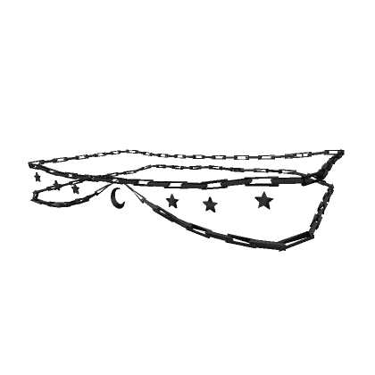 3.0 Moon and Stars Black Double Chain 