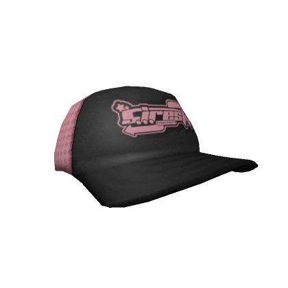 Two Tone Pink and Black Trucker Cap