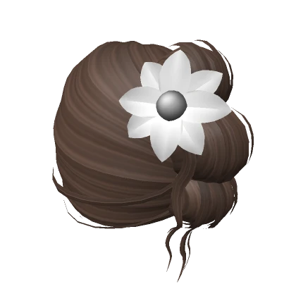 Clipped Brown Hair With Flowers