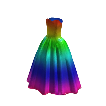 Glittery Princess Gown Dress in Rainbow