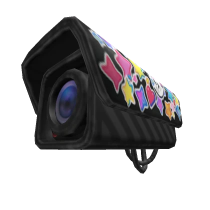 Stickerbombed Black Camera Man Woman Head Skibi