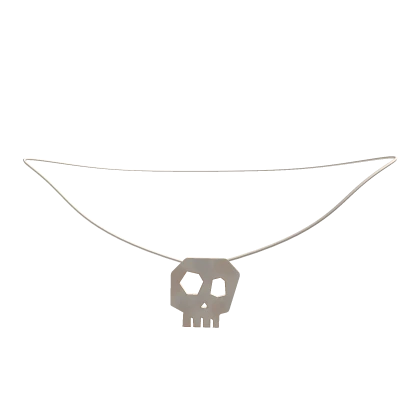 1.0 White Distressed Skull Necklace