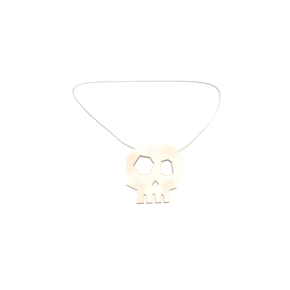 3.0 White Distressed Skull Necklace