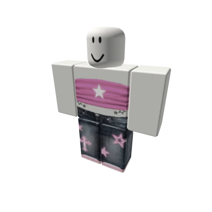 cute pink star y2k cyber jeans da hood barbie emo