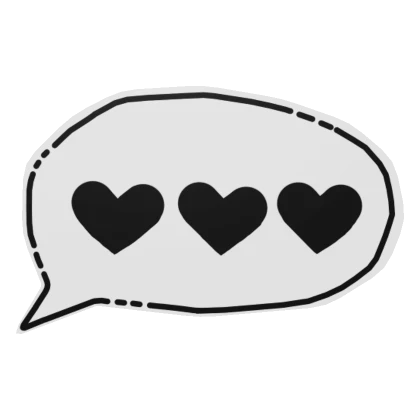 ♡﹒heart speech bubble b&w