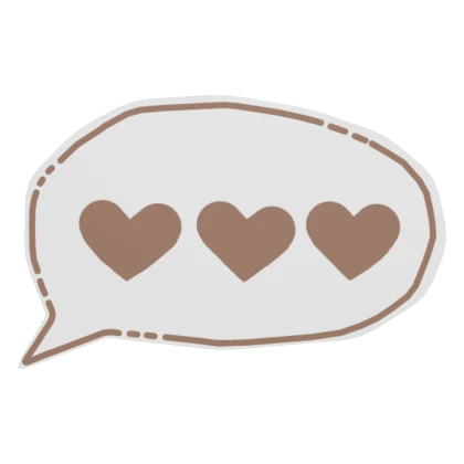 ♡﹒heart speech bubble brown