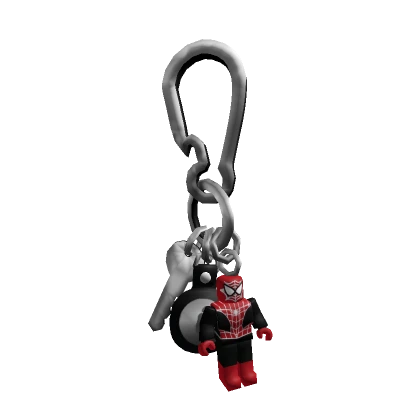 Y2K red & black spider brick keychain