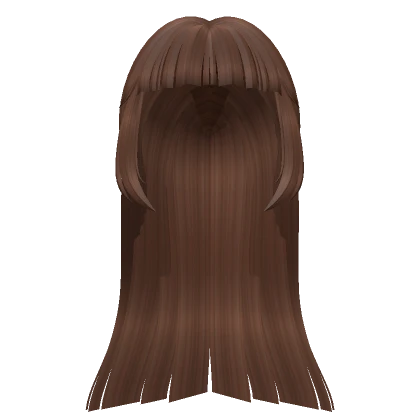 Cute Long Straight Hime Cut Brown