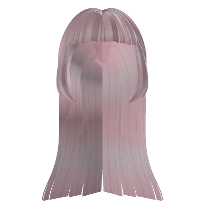 Cute Long Straight Hime Cut Pink