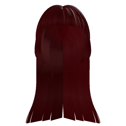 Cute Long Straight Hime Cut Red