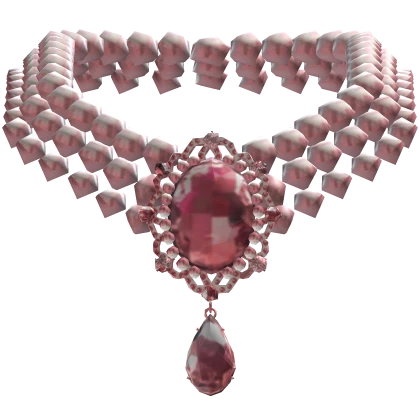 Bejeweled Pearl Necklace in Pink