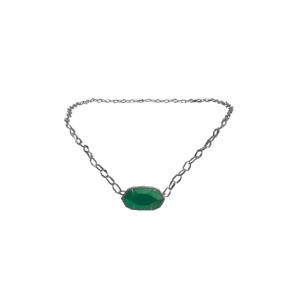 Emerald Preppy Necklace Silver 3.0