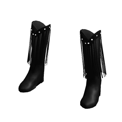 Designer fringe black cowboy boots (party)