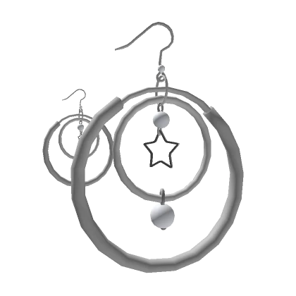 Silver Y2K Double Hoop Earrings