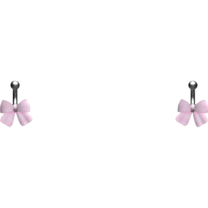 y2k cute belly bow piercings ♡ Silver & Pink