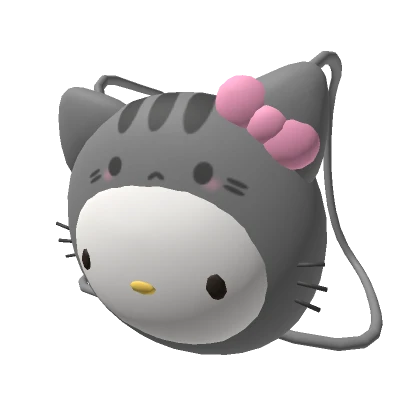 (1.0) Grey Cat Kawaii Backpack