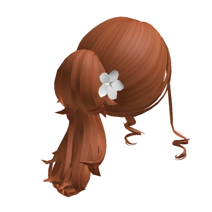 Clipped Flower Updo Ponytail (Ginger)