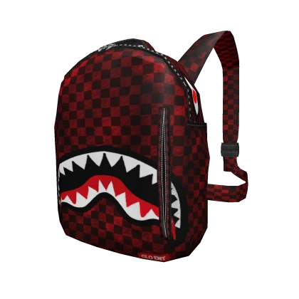 Red Realistic Glo Ent Shark Backpack