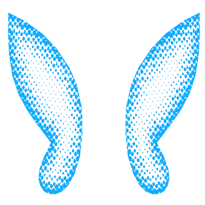 See Through Glowing Blue Pixie Wings