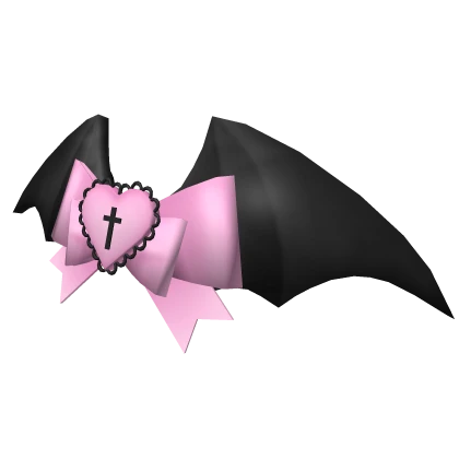 ୨୧ kawaii pink ribbon bat hair clips