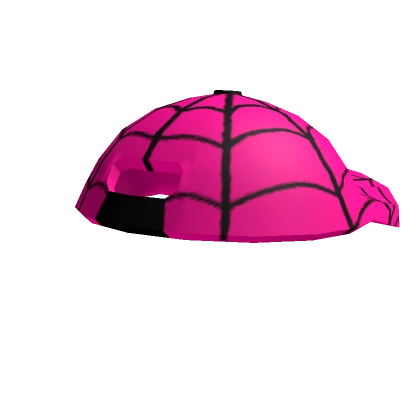 neon pink spider web cap