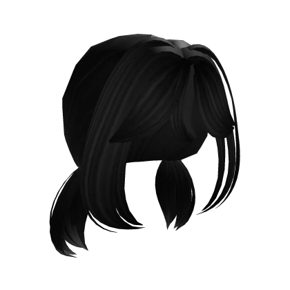 ♡ kawaii black mini pigtails
