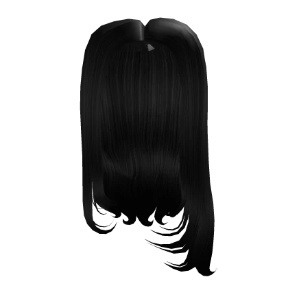 Straight Hair w/ Curved Ends [Black]